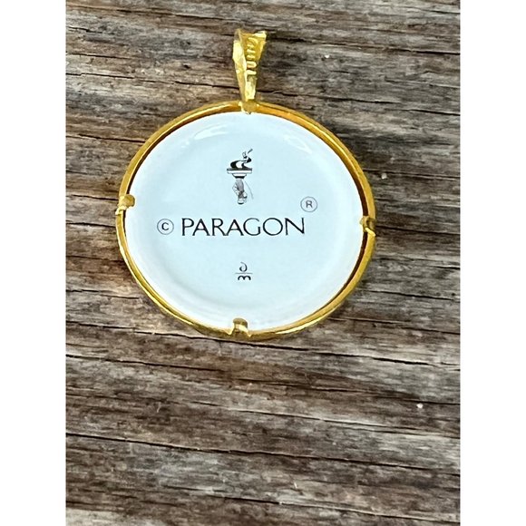 Vintage Paragon Porcelain Pendant White Background With Red And Blue Flowers - Picture 5 of 6